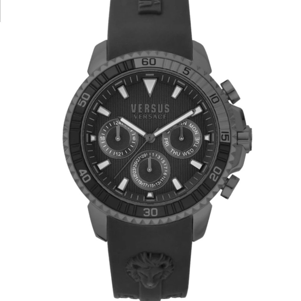 Versace Versus Black 45mm Gunmetal Watch